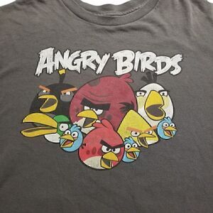Angry Birds Gray T- Shirt 100% Cotton sz XL